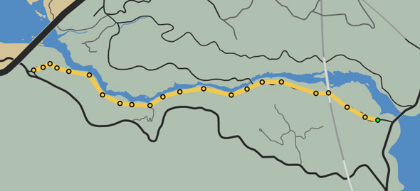 Mappa Tracciato a valle