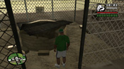 Pozzo con cartelli Biowaste in San Andreas