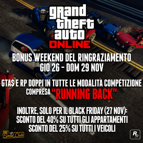 Evento Weekend Thanksgiving su GTA Online