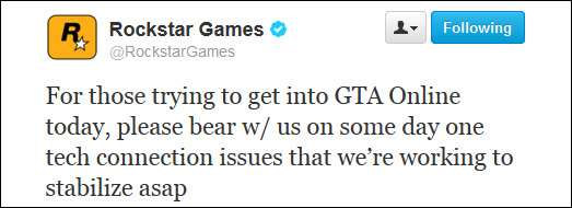 GTA Online Tweet